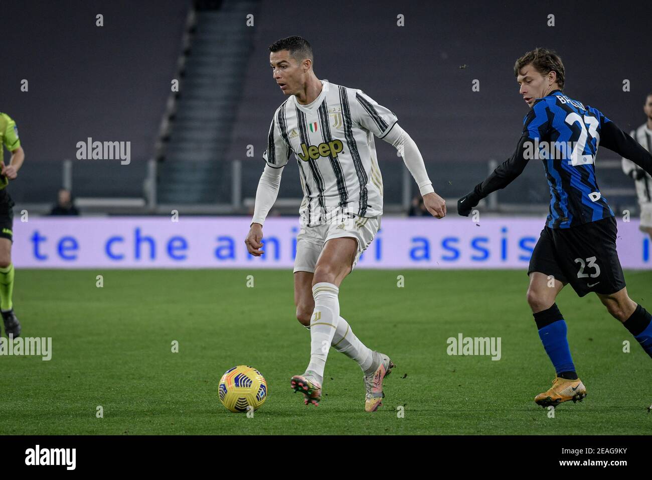 Turin, Italien. Februar 2021, 09th. 2/9/2021 - Turin. Italian Cup Tim 2020/2021 Liga Spiel. Juventus Vs. Inter. Allianz Stadion auf dem Foto: Cristiano Ronaldo (Foto: IPA/Sipa USA) Quelle: SIPA USA/Alamy Live News Stockfoto