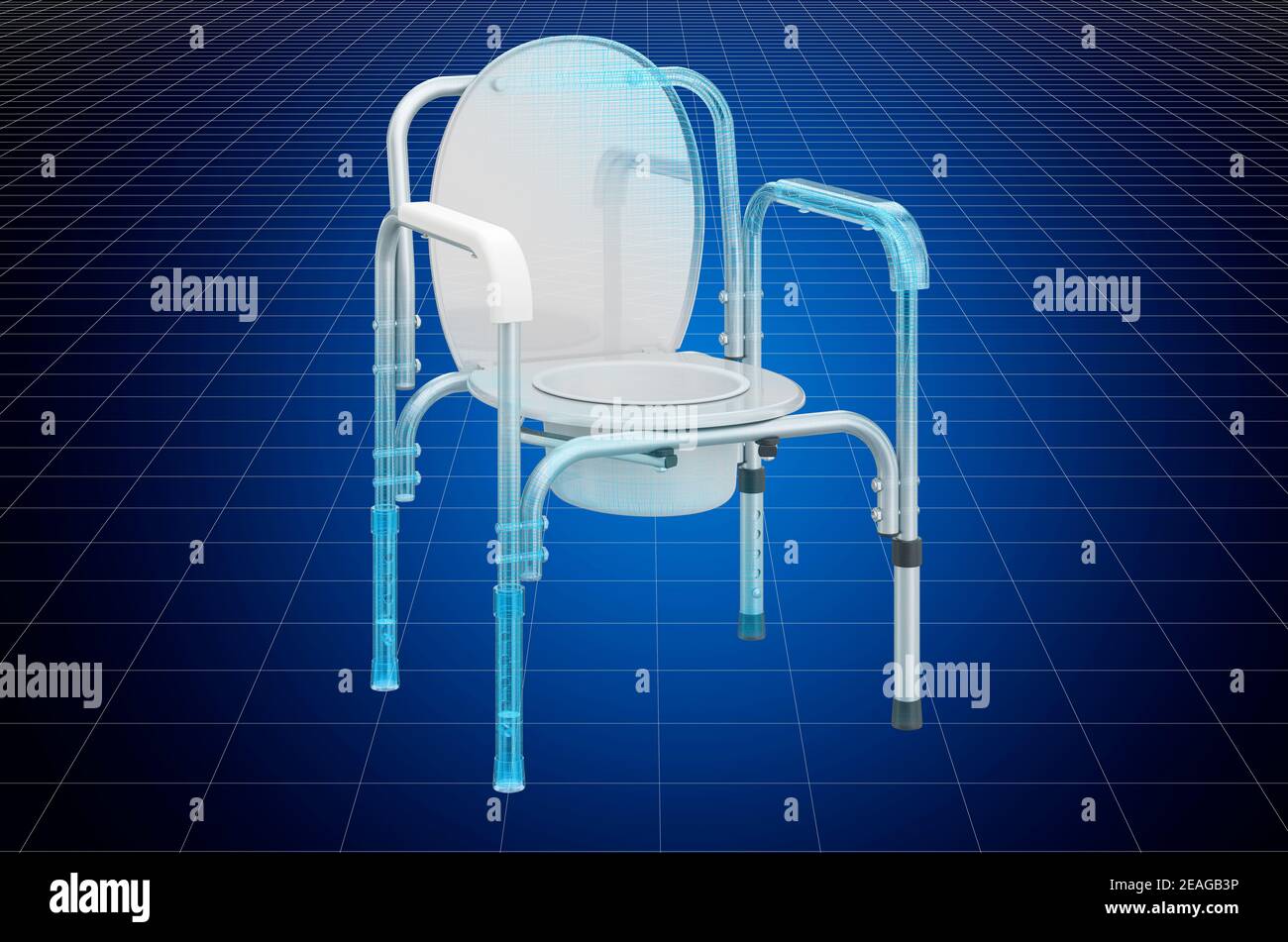 Visualisierung 3D cad Modell Handicap Tragbarer Toilettensitz