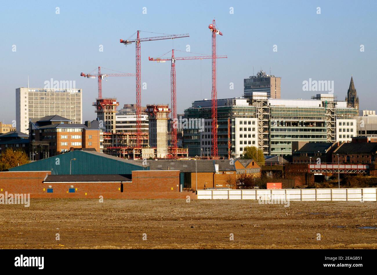 Middlwood-Standort, zentral in Salford, Manchester - jetzt ein Wohnbaustandort Stockfoto