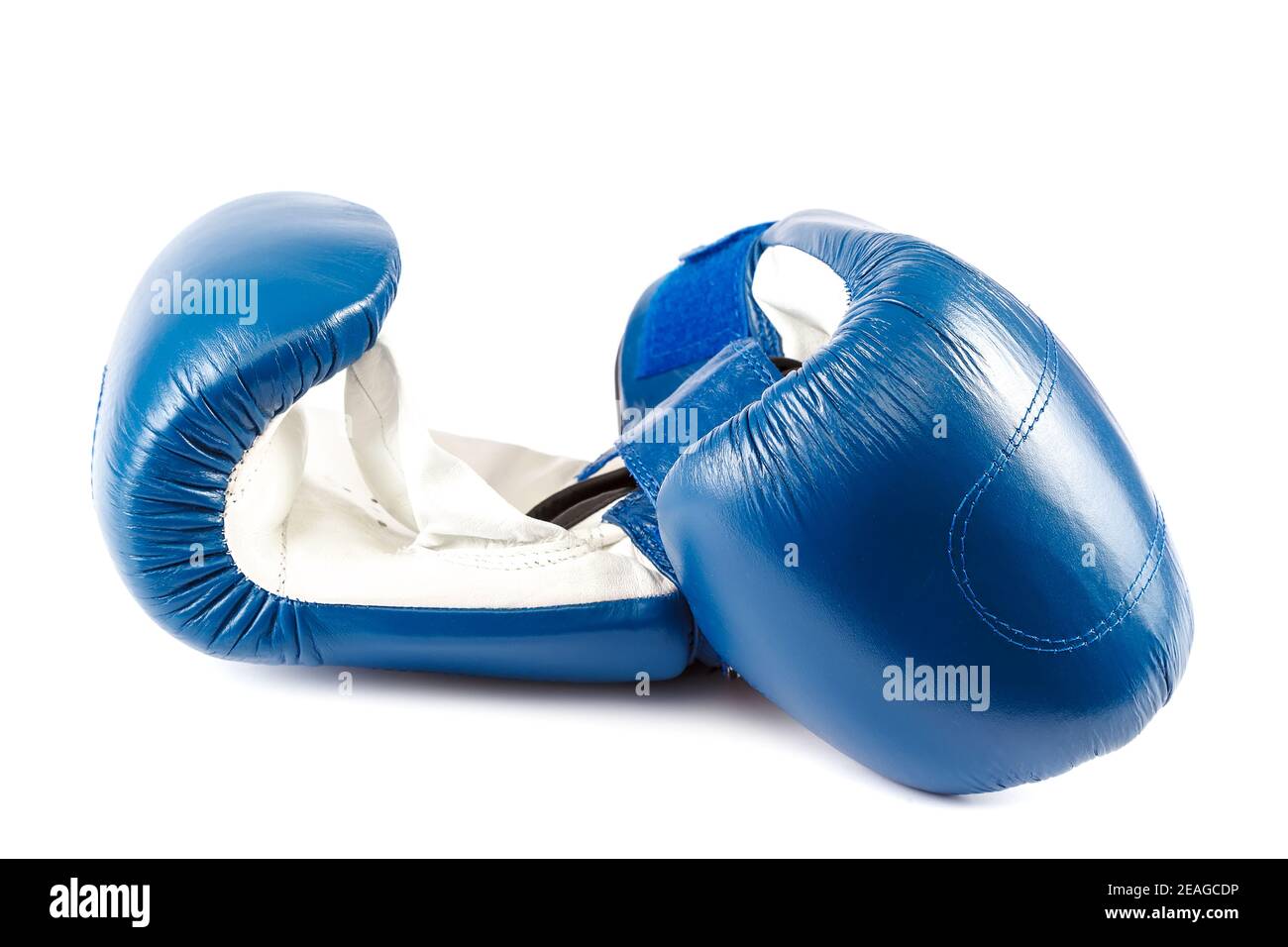 Boxhandschuhe isoliert auf weißem Hintergrund. Stockfoto