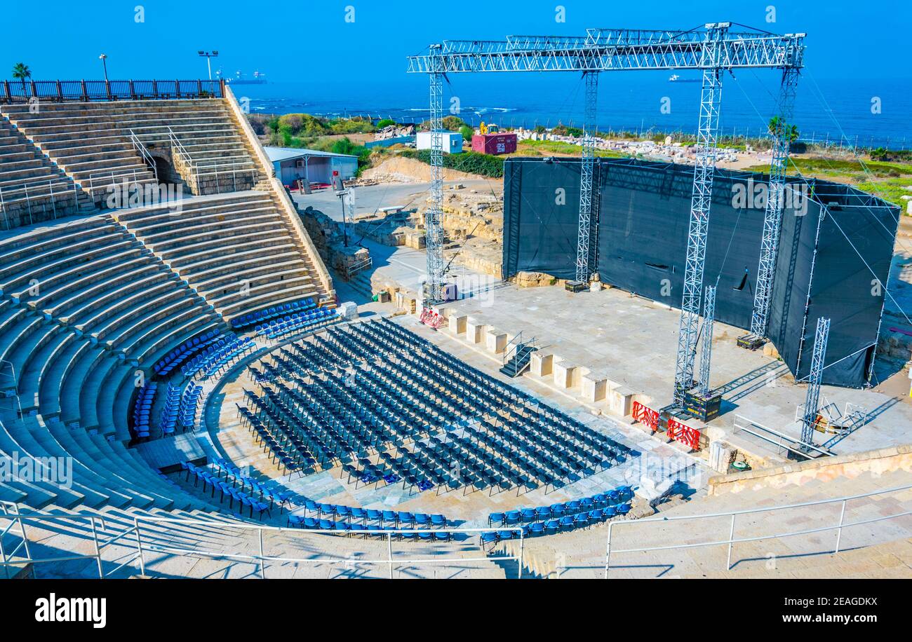 Roman amphitheater caesarea israel Stockfotos und -bilder Kaufen - Alamy