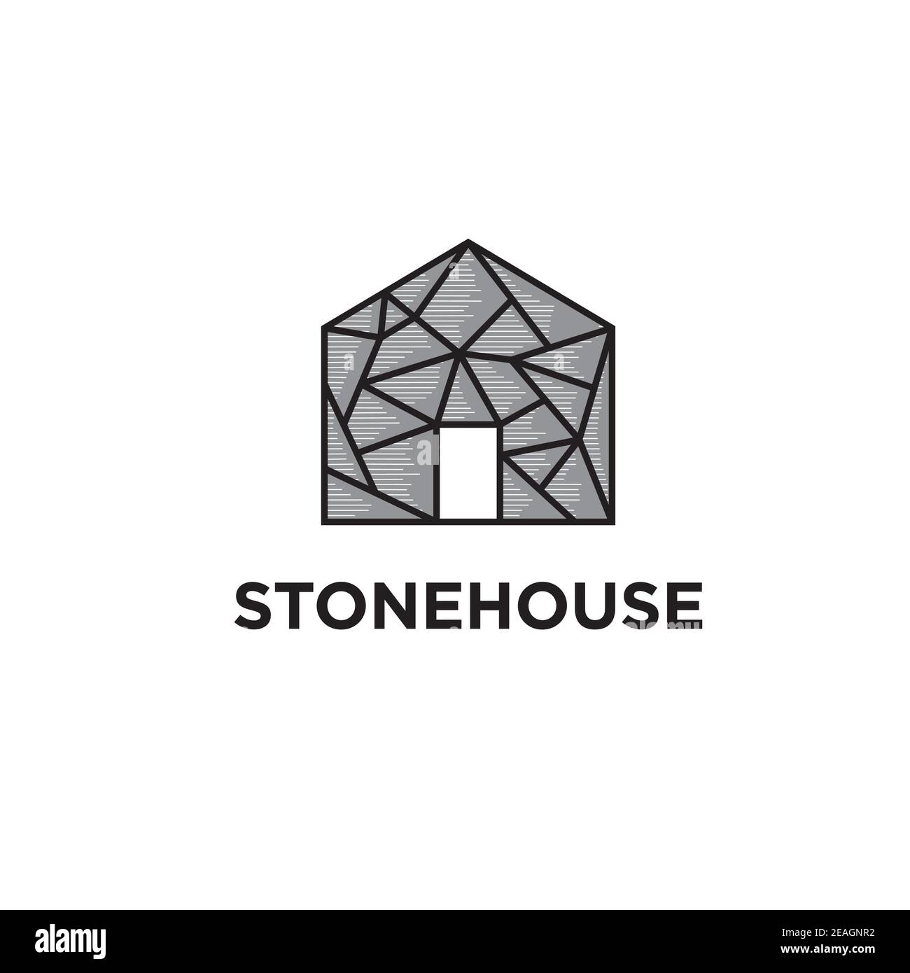 Steinhaus Illustration Logo Design Vektor Vorlage Stock Vektor