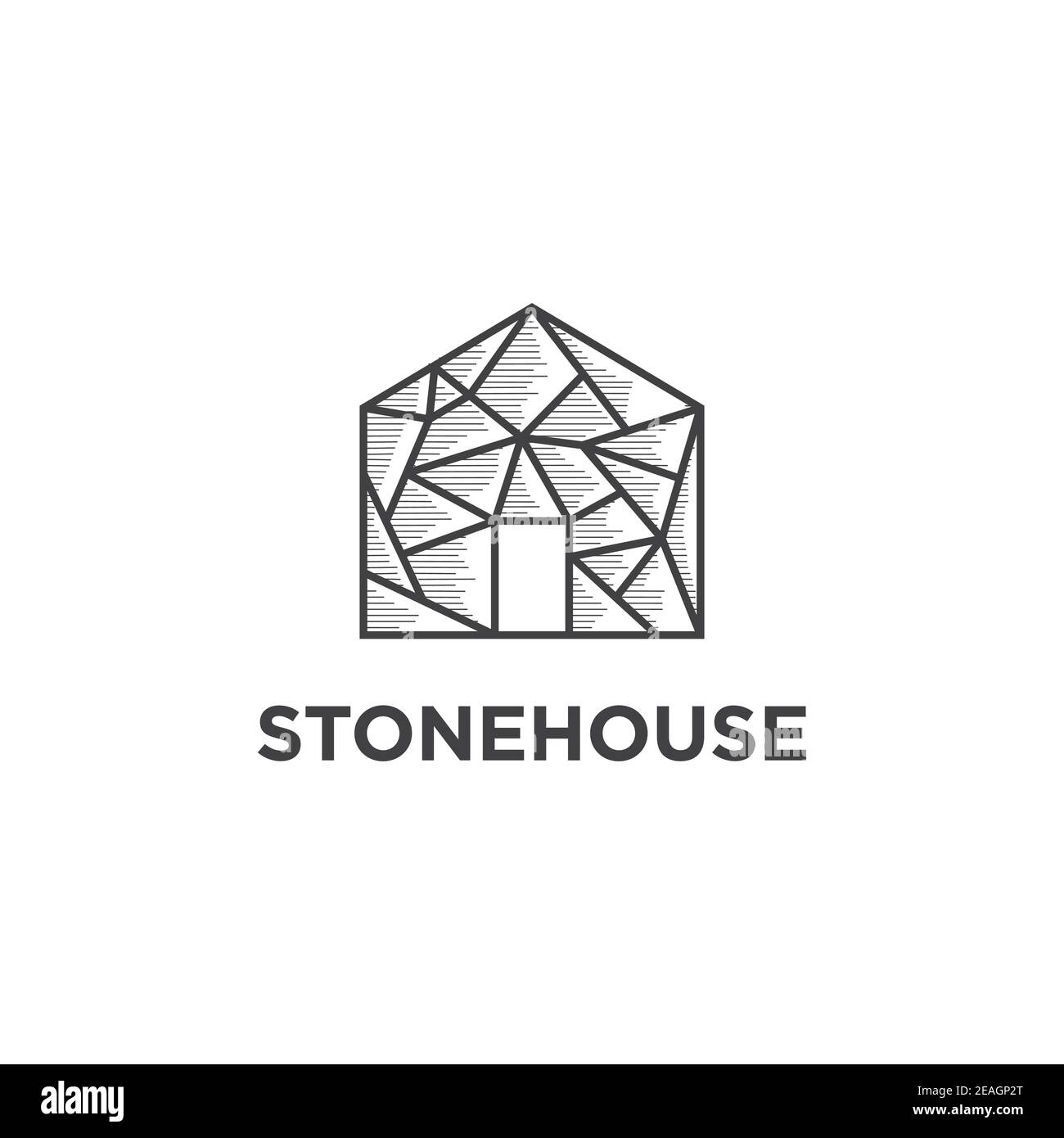 Steinhaus Illustration Logo Design Vektor Vorlage Stock Vektor