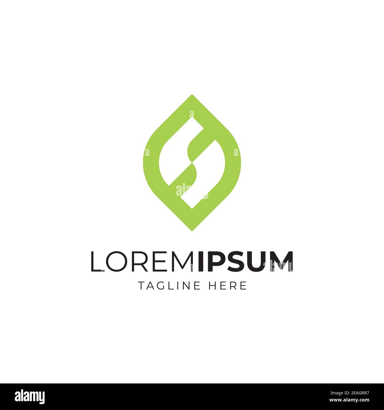 Grünes Blatt mit Buchstabe S Symbol Logo Design Vektor Vorlage Stock Vektor