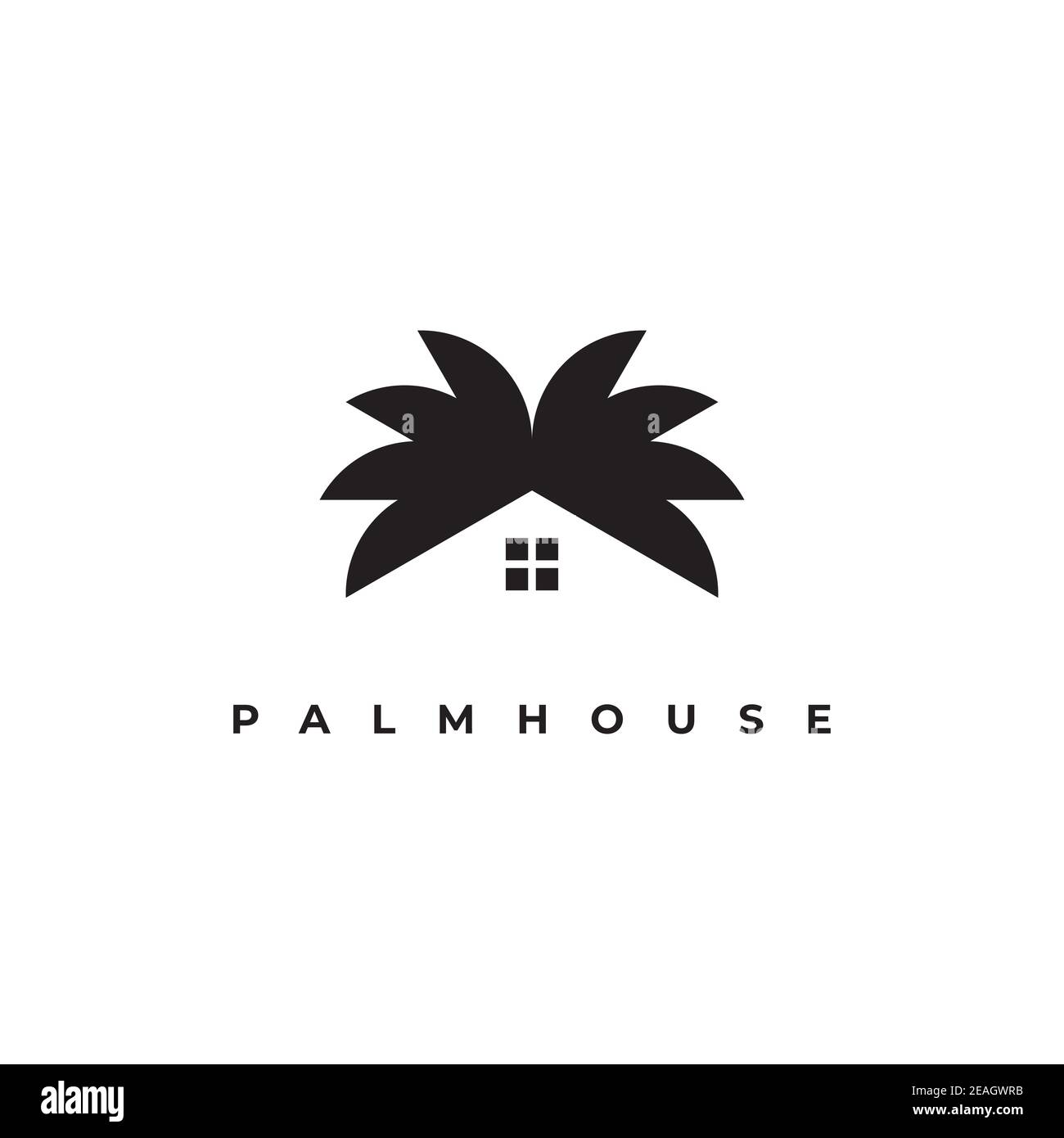 Palm House Logo Design Vektor Vorlage Stock Vektor