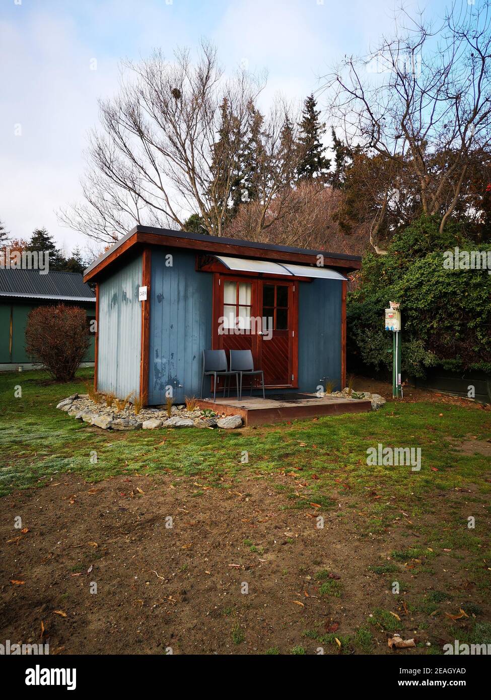 Bild von einem kleinen Haus in Neuseeland Stockfoto