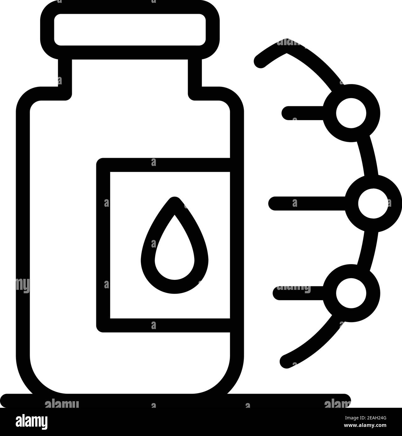 Symbol für gentechnisch veränderte Lebensmittel. Umriss genetisch veränderte Lebensmittel Vektor-Symbol für Web-Design isoliert auf weißem Hintergrund Stock Vektor