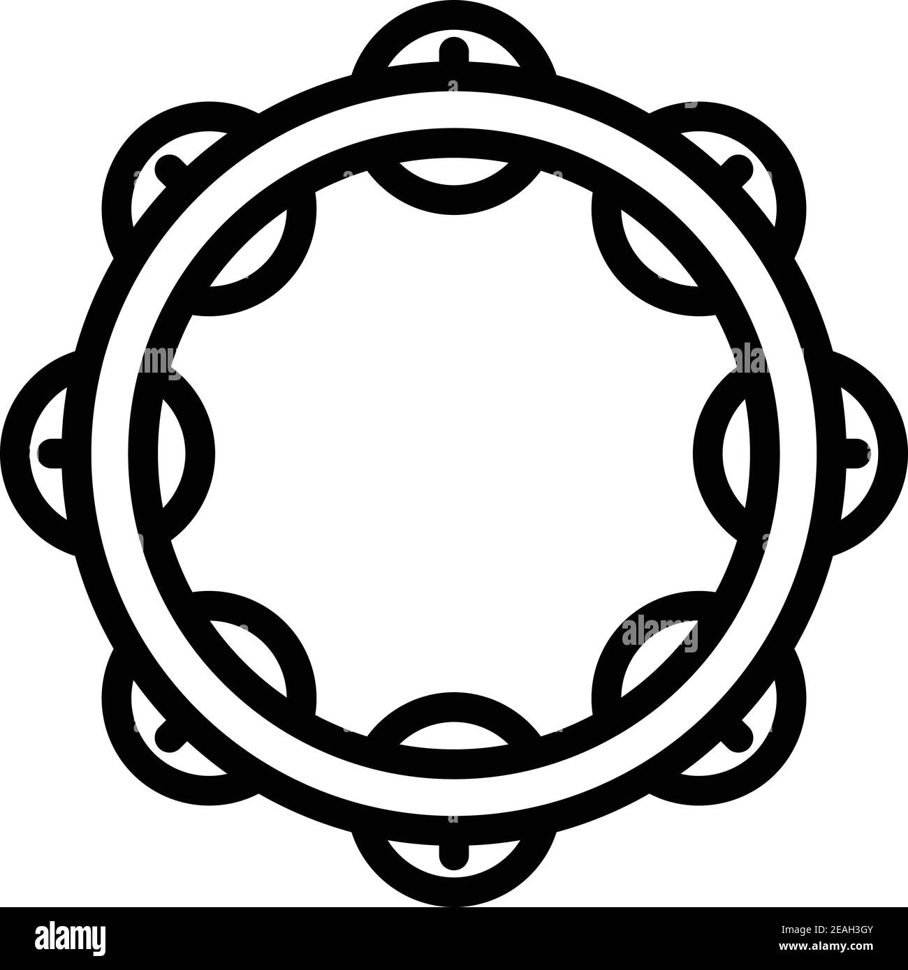 Tanz Tamburin Ikone. Outline Tanz Tamburin Vektor-Symbol für Web-Design isoliert auf weißem Hintergrund Stock Vektor