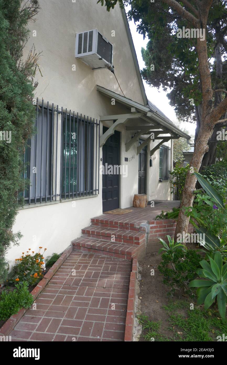 Los Angeles, California, USA 9th. Februar 2021 EINE allgemeine Sicht auf die Atmosphäre von Bela Lugosi's früherem Haus/Haus in der 1146 N. Hudson Avenue am 9. Februar 2021 in Los Angeles, Kalifornien, USA. Foto von Barry King/Alamy Stockfoto Stockfoto