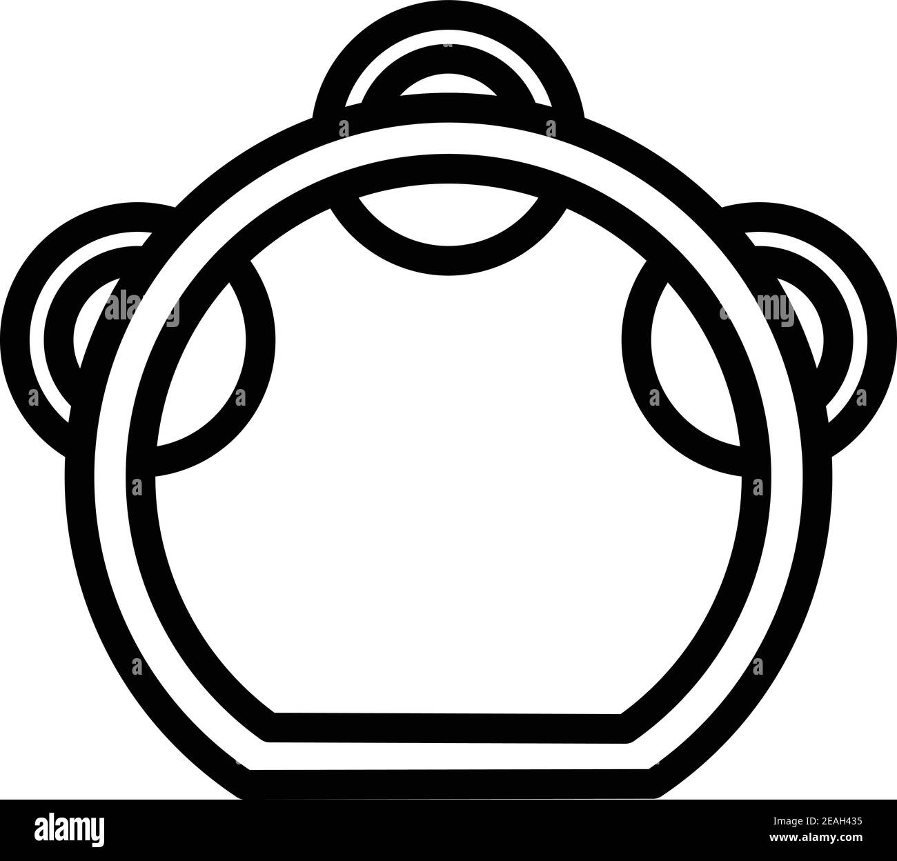 Symbol für Tamburin-Instrument. Umriss Tamburin Instrument Vektor-Symbol für Web-Design isoliert auf weißem Hintergrund Stock Vektor