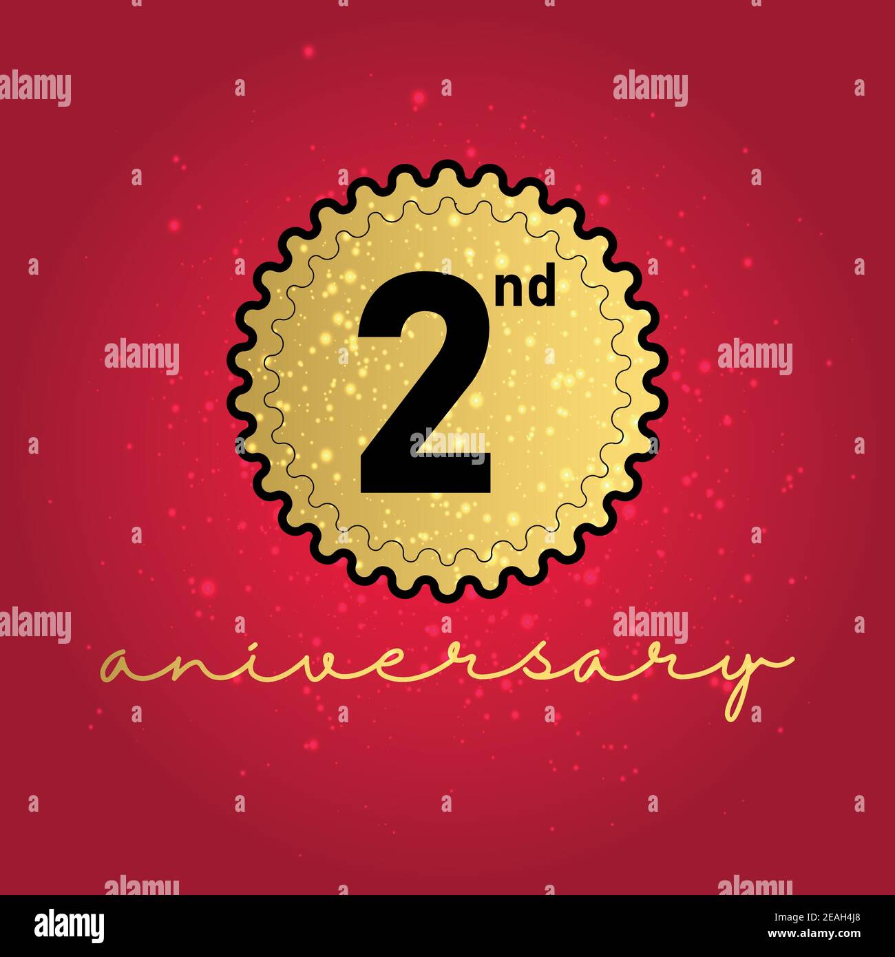 2 Jahre Jubiläum. Elegantes Jubiläumsdesign. Logo für 2 Jahre. Stock Vektor