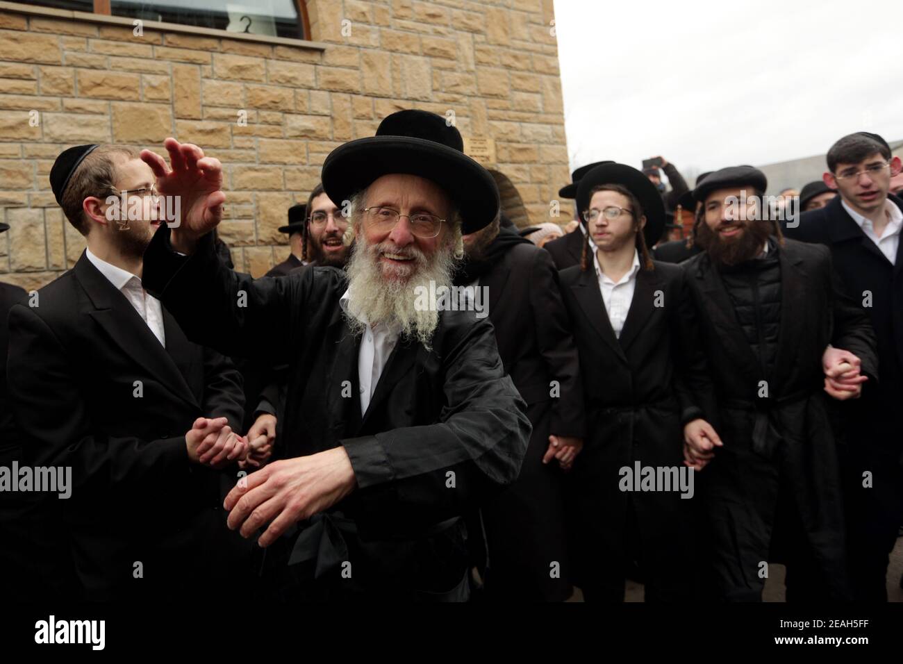 Lelow, Polen 2. Februar 2020: Hassidischer jude feiert während des chassidischen Feiertages den 206. Todestag von tzadik Dawid Biderman Stockfoto