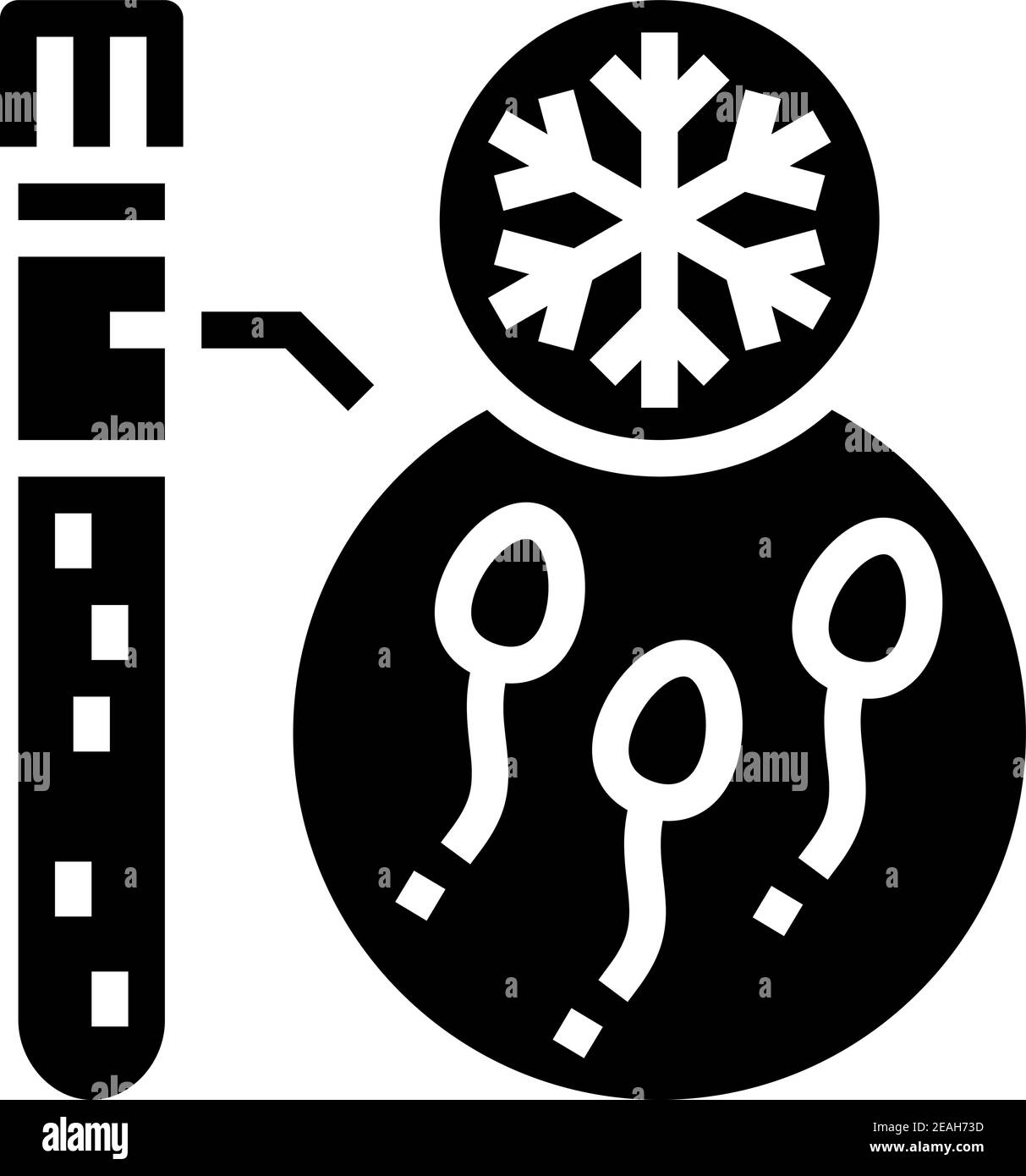 Einfrieren Sperma Glyphe Symbol Vektor Illustration Stock Vektor