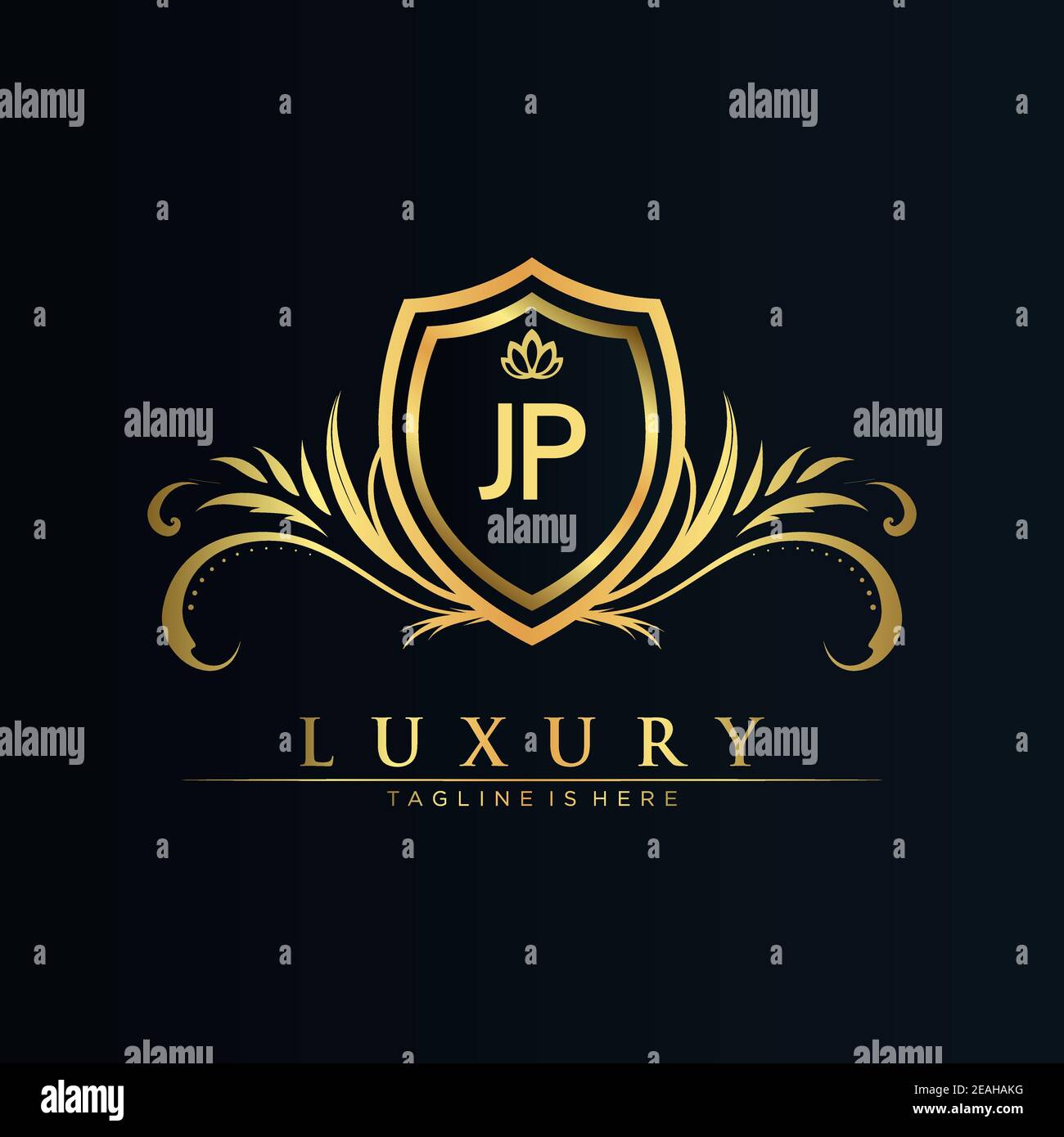 Buchstaben Initial mit Royal Template.elegant mit Krone Logo Vektor, Kreative Schriftzug Logo Vektor Illustration. Stock Vektor