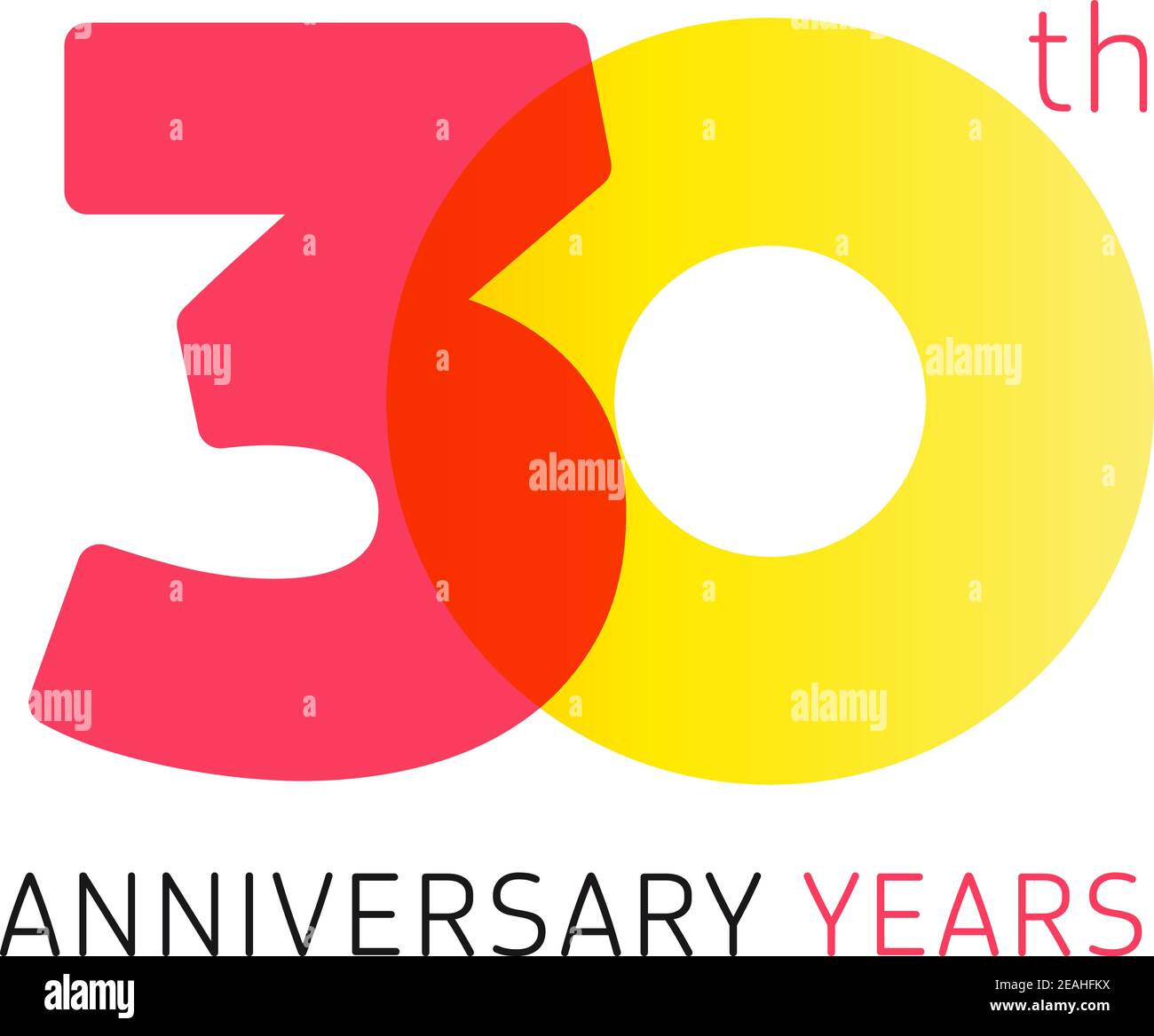 Zahlen zum 30. Jahrestag. 30 Jahre altes Logo. Kreative, auffällige Gratzen. Isolierte abstrakte Grafik Web-Design-Vorlage. Nette Gratulation Ziffern. U Stock Vektor