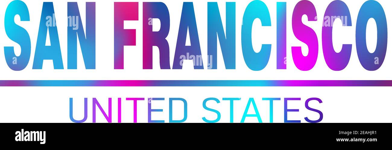 Retro Typografie. Reiseetikett auf weißem Hintergrund - San Francisco, Vector Design. Stock Vektor