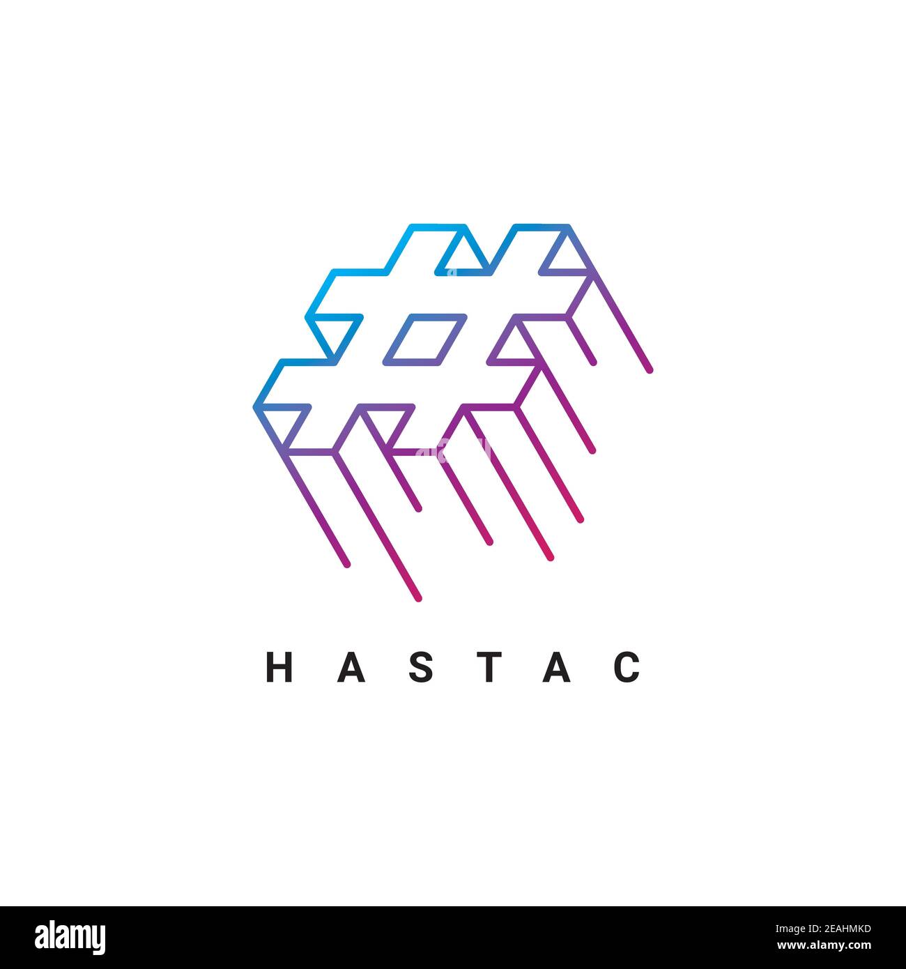 Modernes, gradient Haschentag-Symbol. Kreative hastag Logo Design Symbol Vektor Vorlage Stock Vektor
