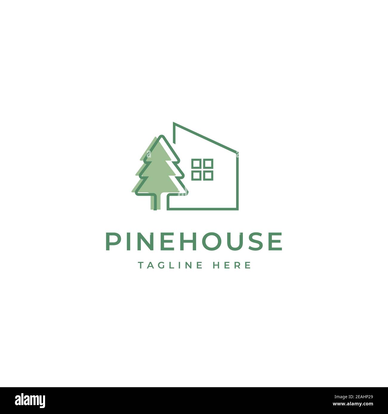 Pine Haus Logo Design Illustration Vektor Vorlage Stock Vektor