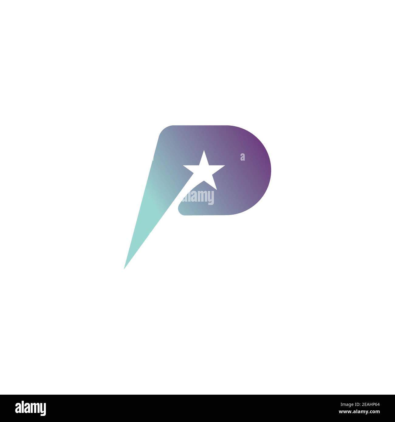 Buchstabe P Stern Logo Design Inspiration Vektor Vorlage Stock Vektor