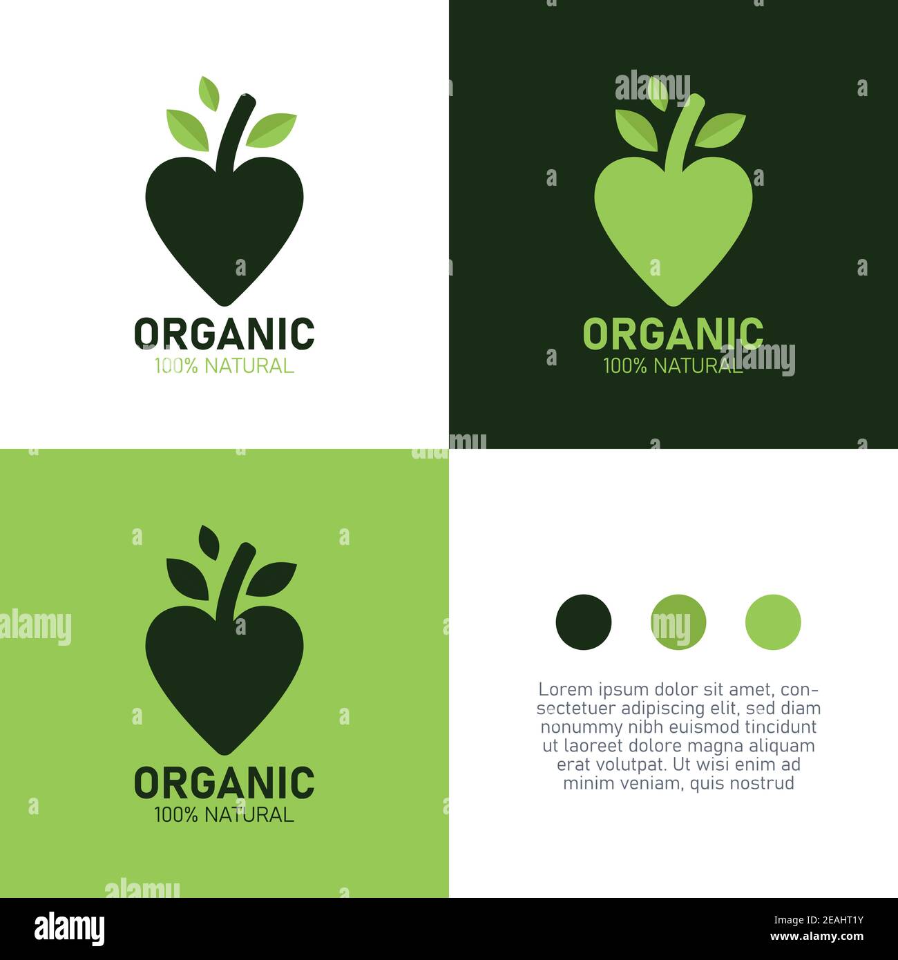 apple-Logo mit Liebe Herz innen und Blatt-Symbol-Design Symbol Illustration im trendigen bunten Linienstil Stock Vektor