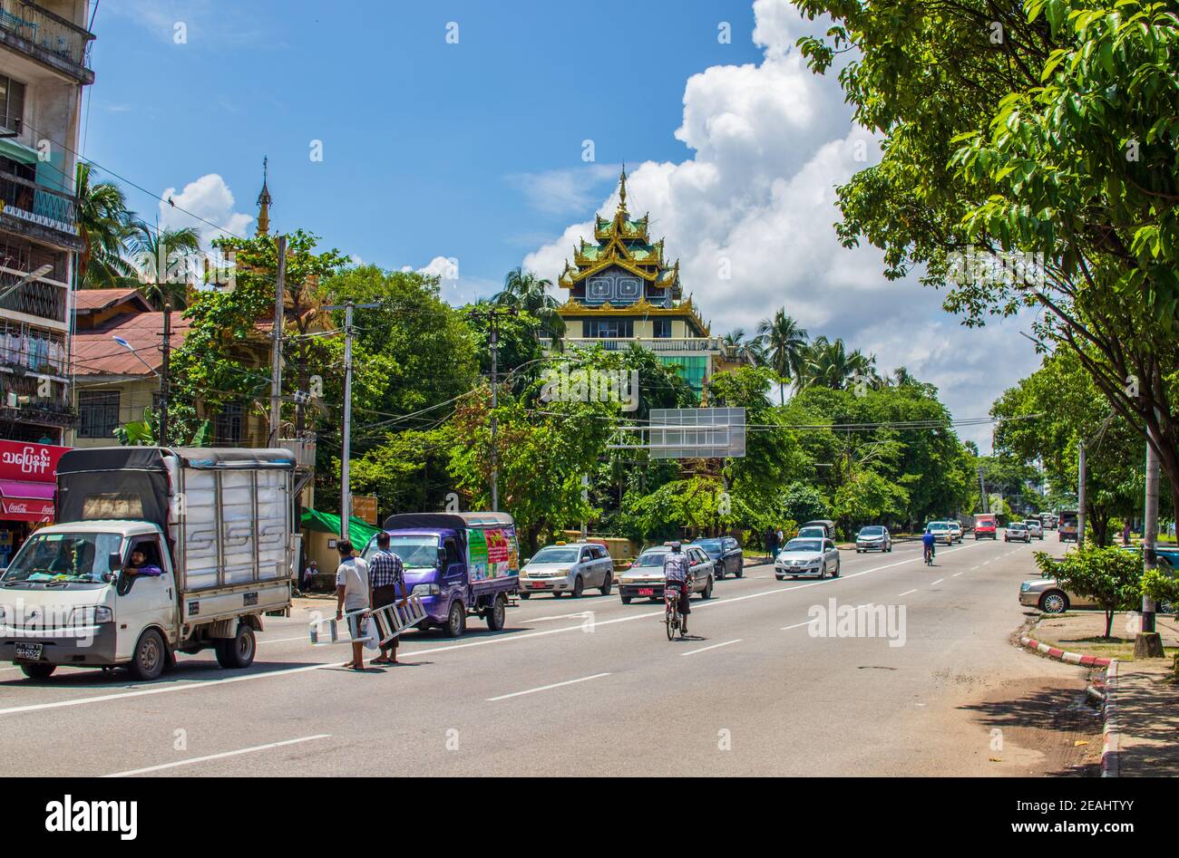Die Straßen von Yangon Myanmar Burma Südostasien Stockfoto