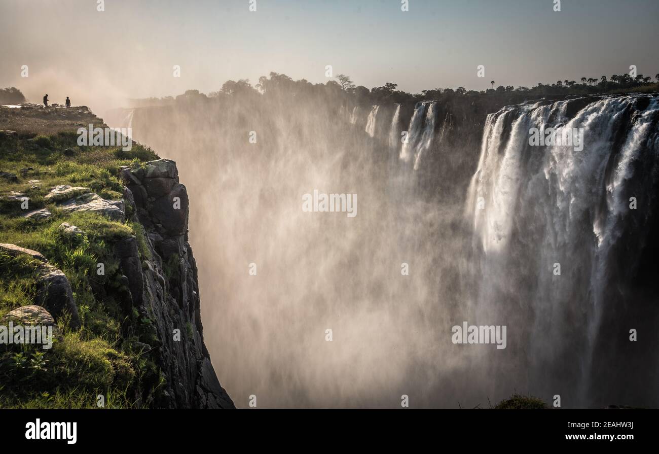 Die mächtigen Victoria Falls von Livingstone Side, Sambia Stockfoto