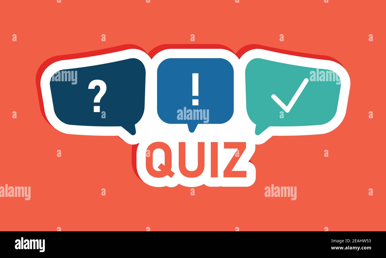 Quiz-Logo mit Sprechblase Symbole, Konzept der Fragebogen zeigen singen, Quiz-Taste, Frage Wettbewerb, Prüfung, Interview modernes Emblem-Design Stock Vektor