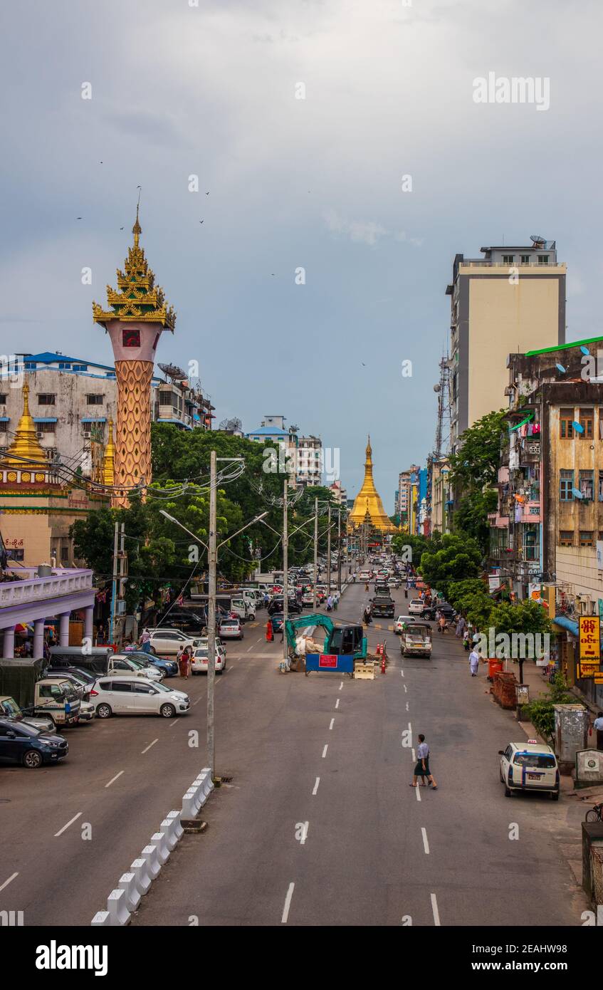 Die Straßen von Yangon Myanmar Burma Südostasien Stockfoto