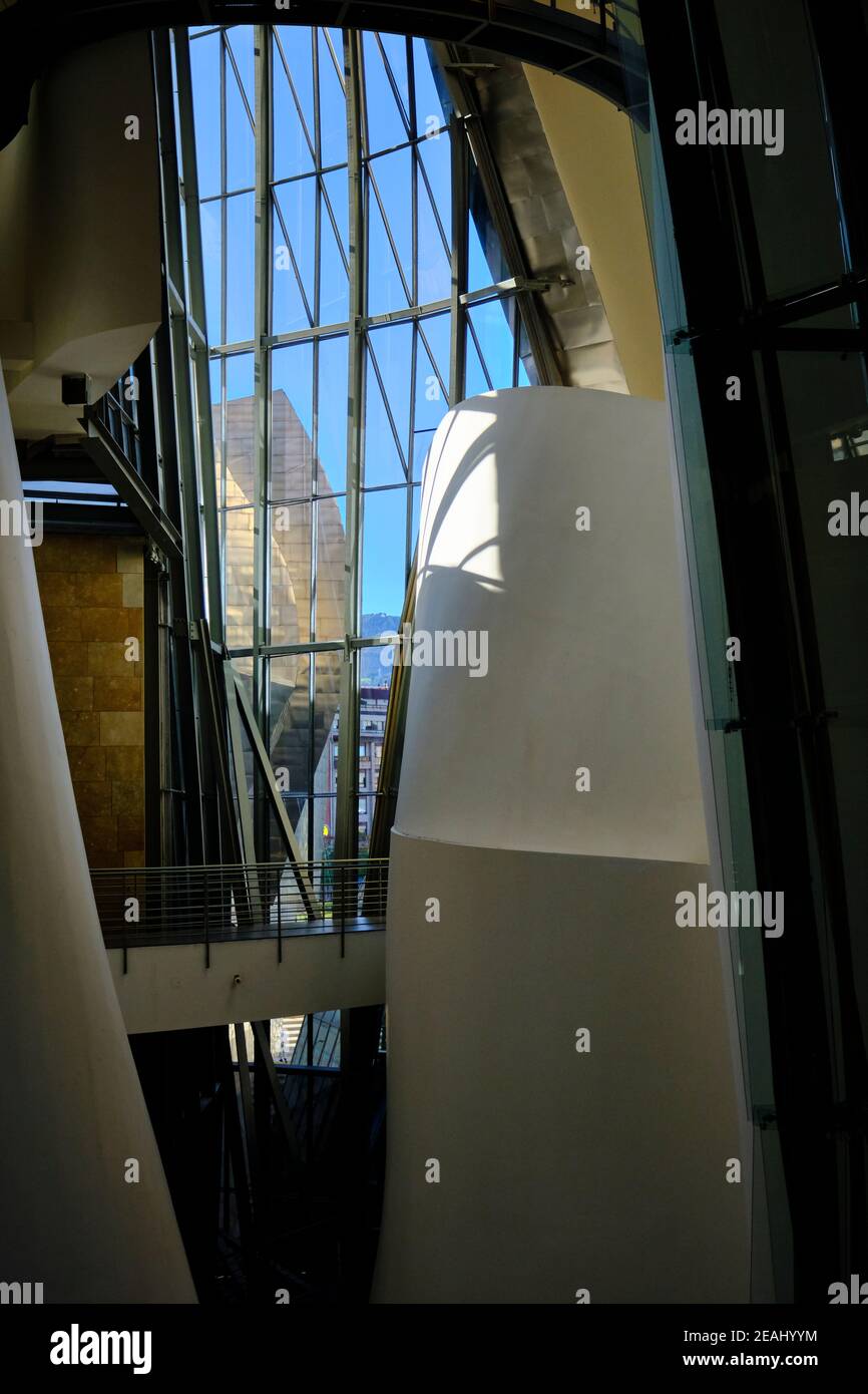 Details der Innenarchitektur des Guggenheim Museums, Bilbao, Spanien Stockfoto