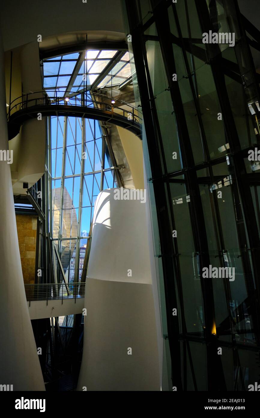 Details der Innenarchitektur des Guggenheim Museums, Bilbao, Spanien Stockfoto