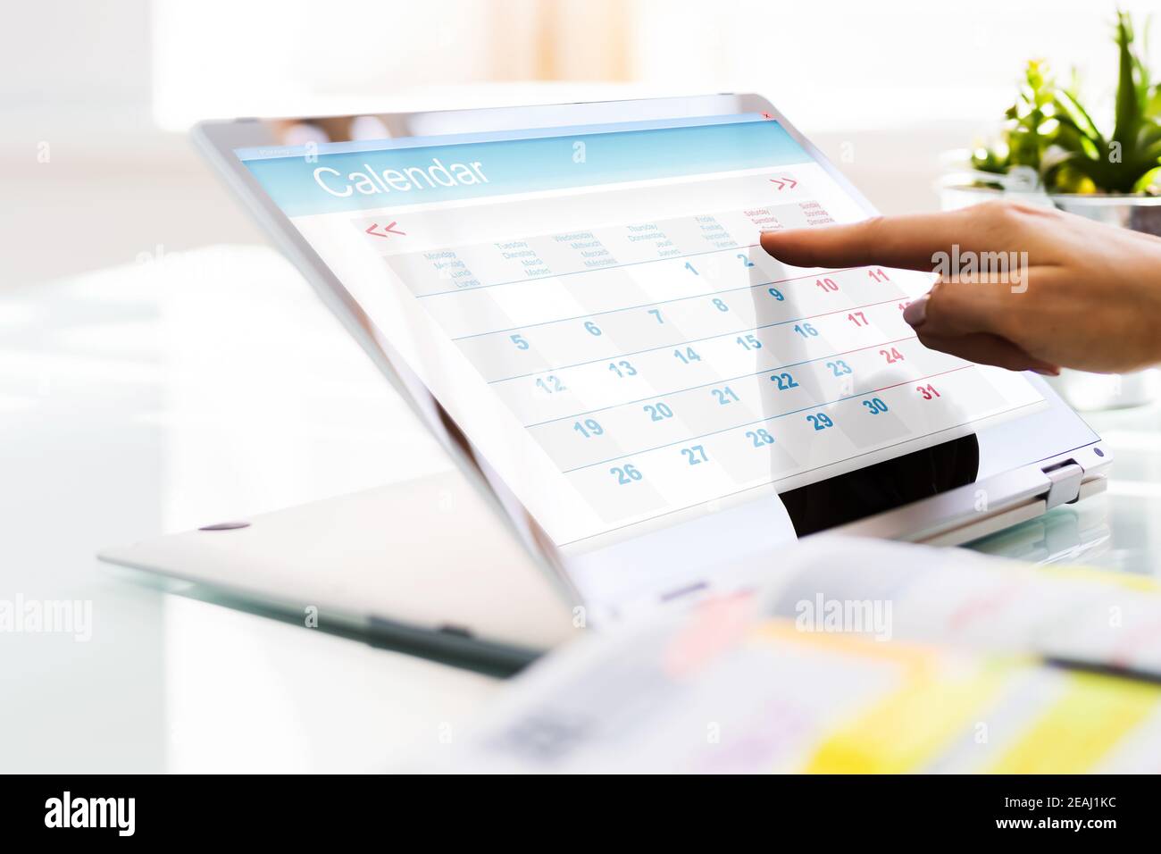 Online-Kalender Business Planner Stockfoto