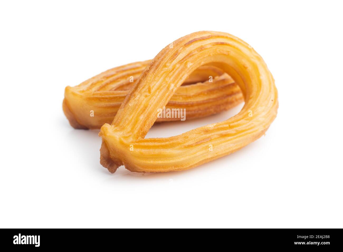 Leckere gebratene Churros Stockfoto