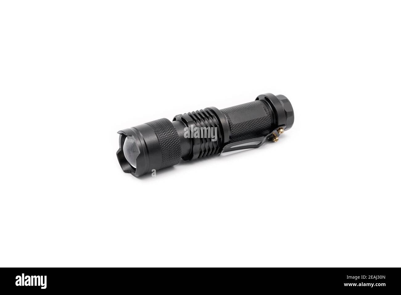 Mini-LED-Taschenlampe. Stockfoto