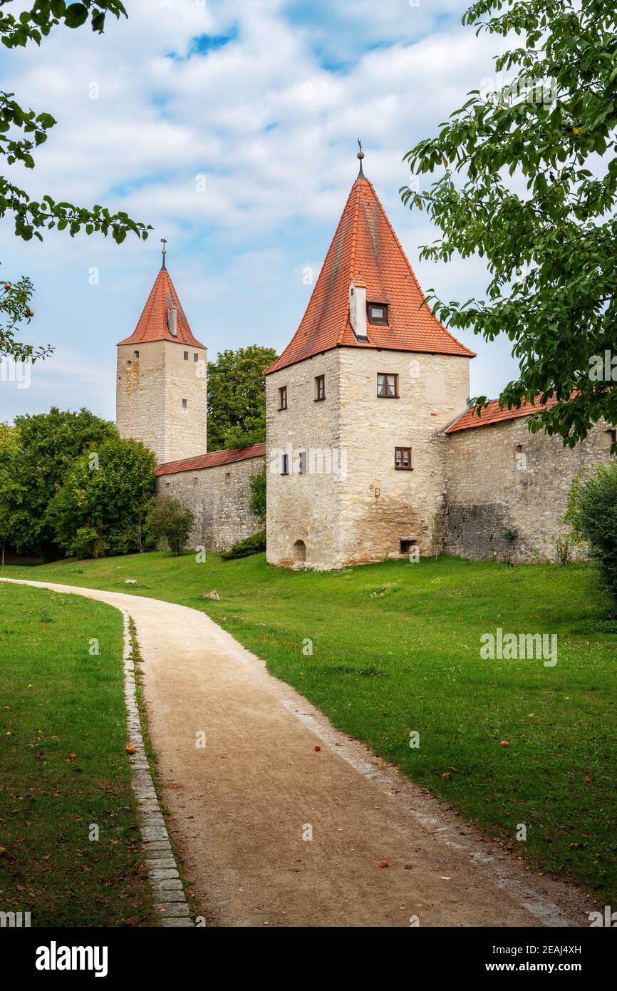 Türme der historischen Stadt Wal in Berching Stockfoto