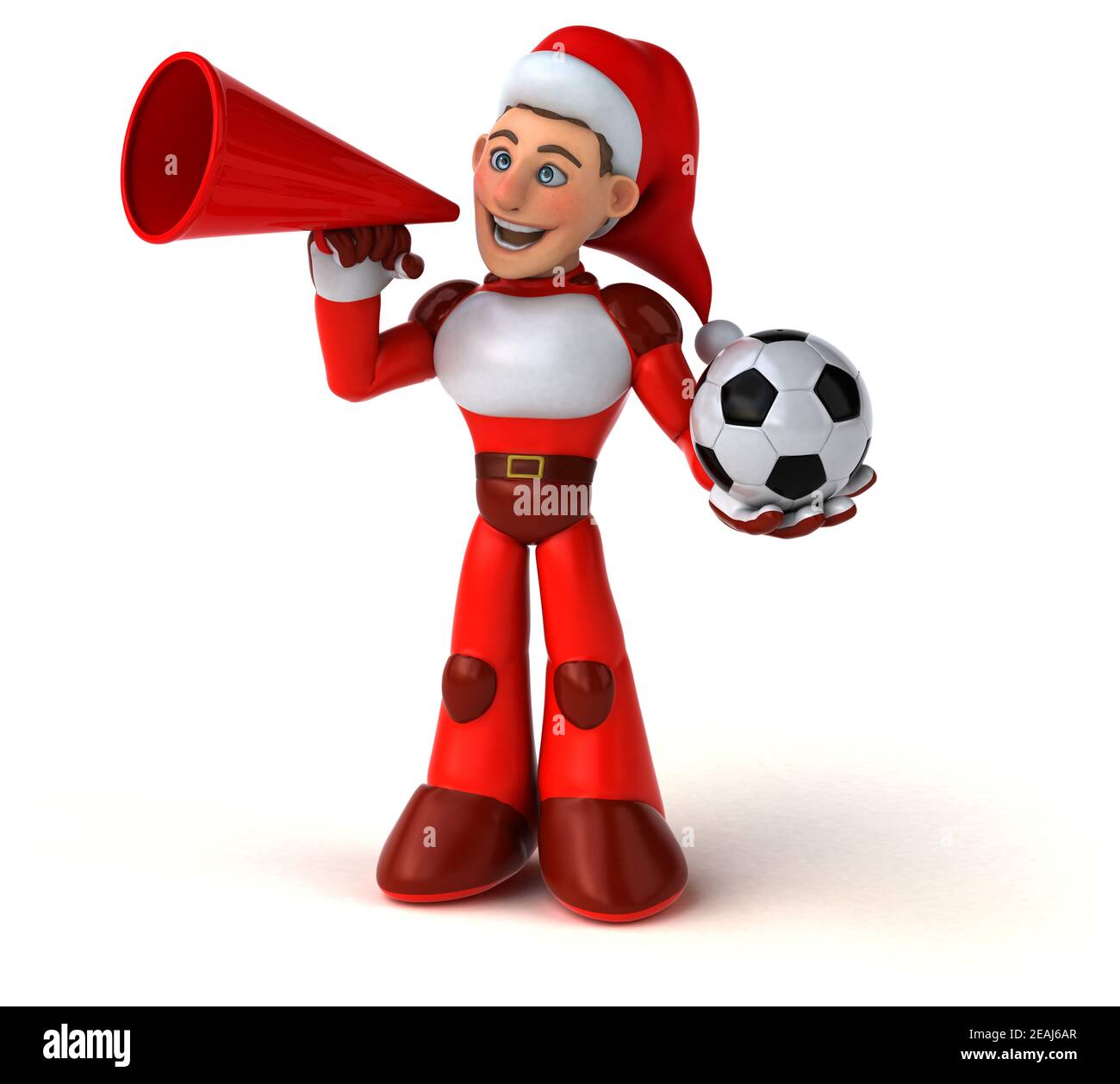 Spaß Super Santa Claus - 3D-Darstellung Stockfoto