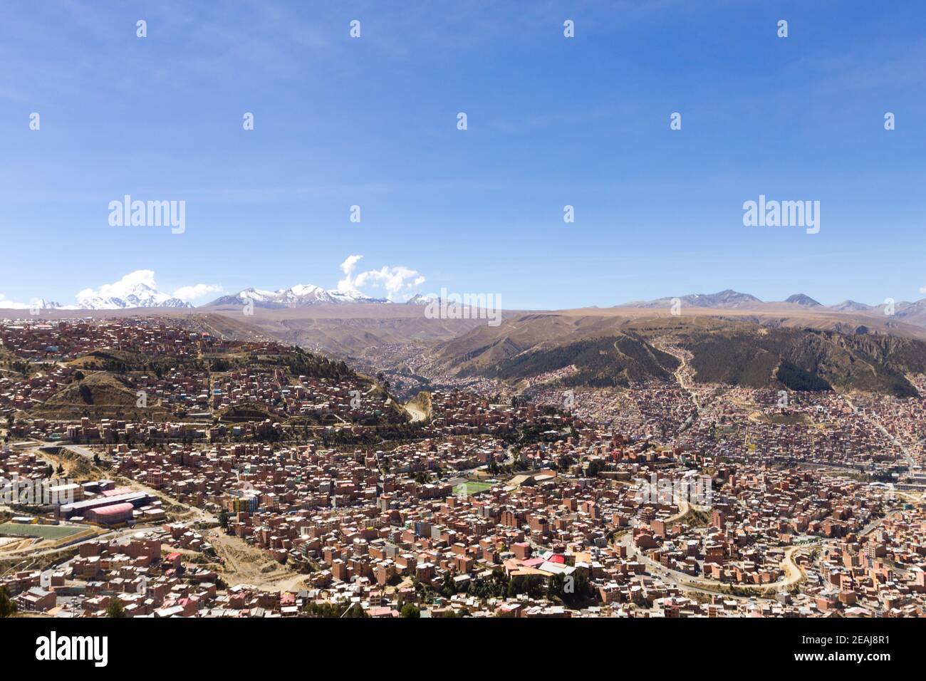 La Paz Blick von El Alto, Bolivien Stockfoto