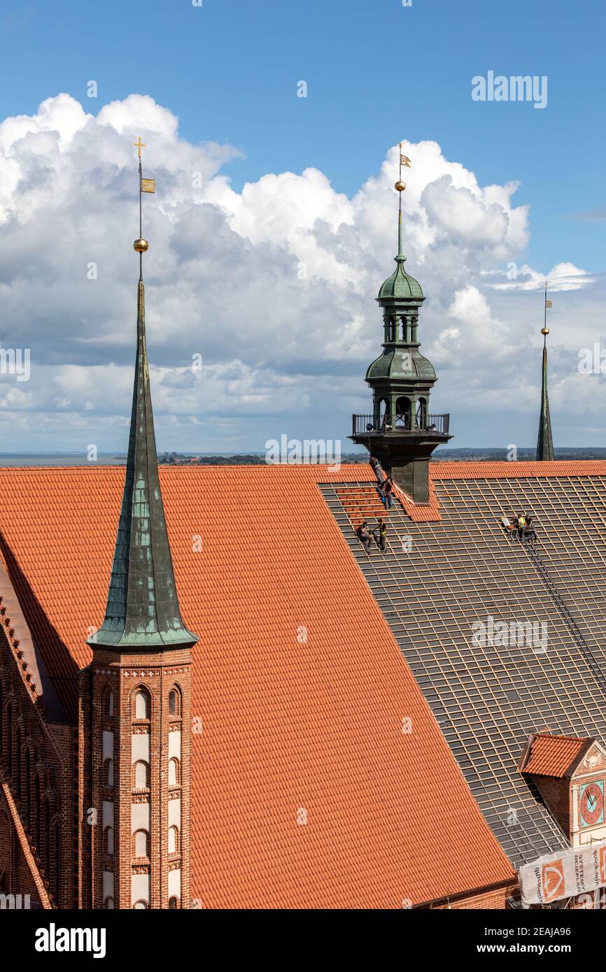 Renovierung des Daches der Kathedrale in Frombork. Polen Stockfoto