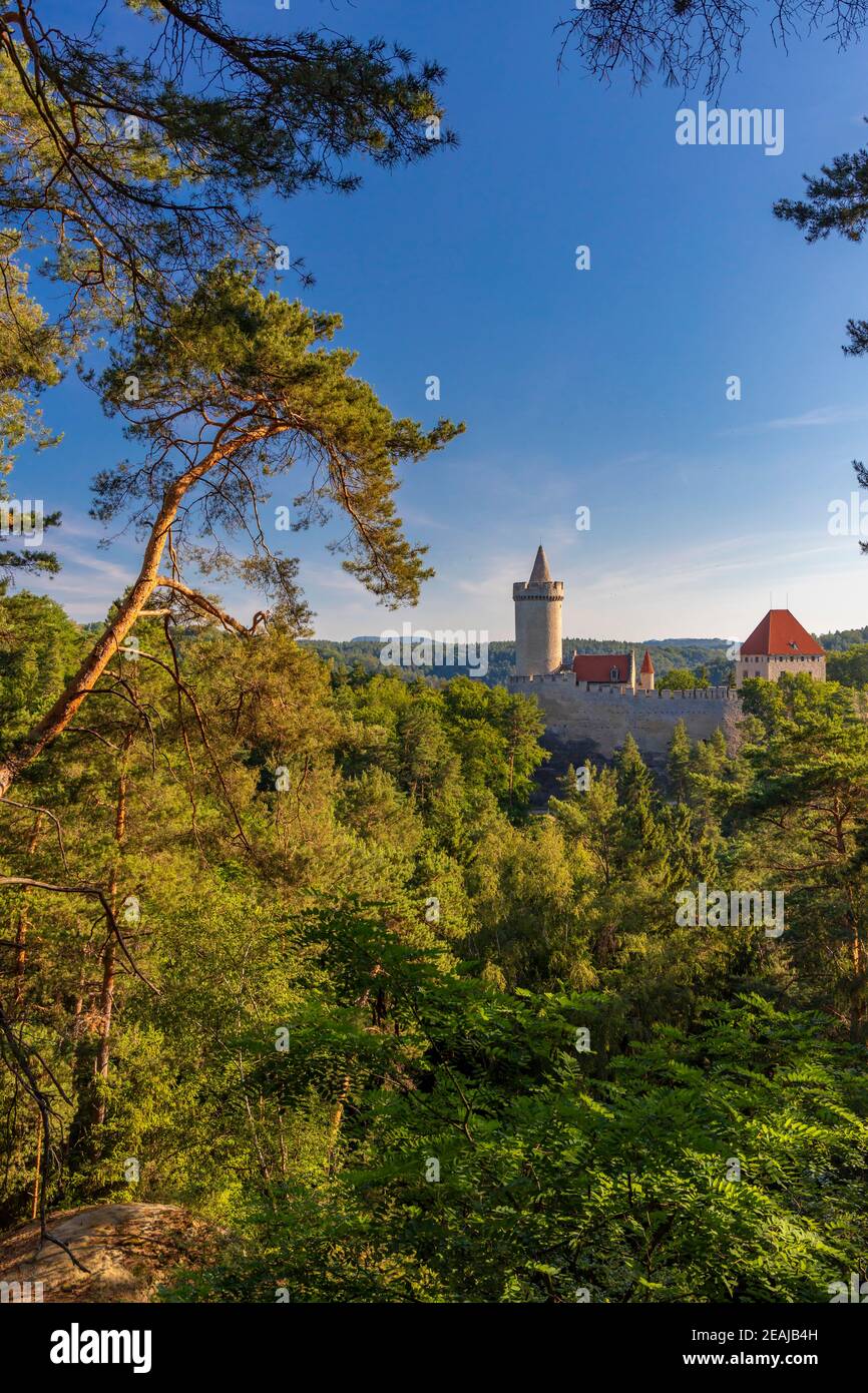 Mittelalterlichen Burg Kokorin in Nordböhmen, Tschechien Stockfoto