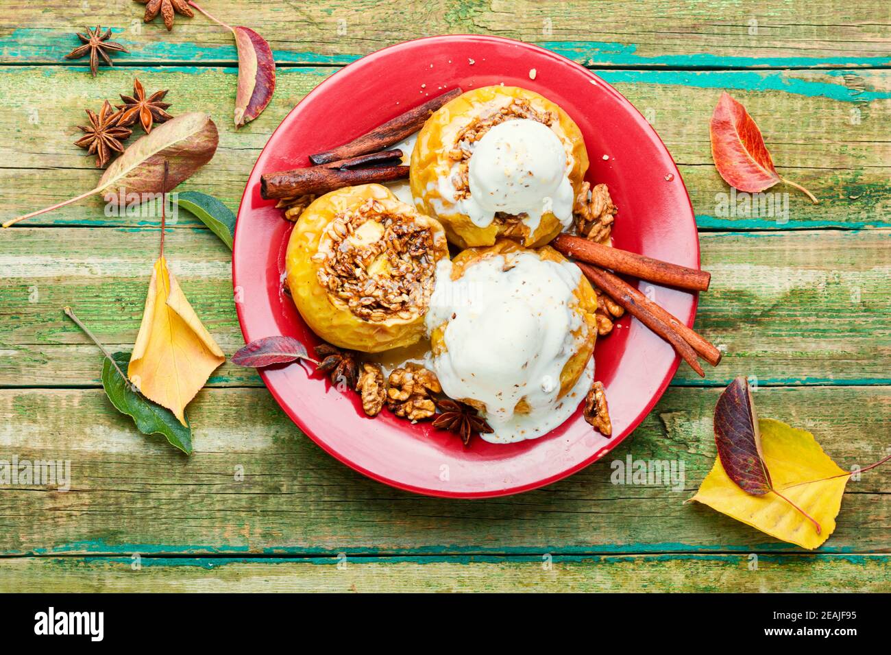 Obst Dessert gebackenen Äpfeln Stockfoto