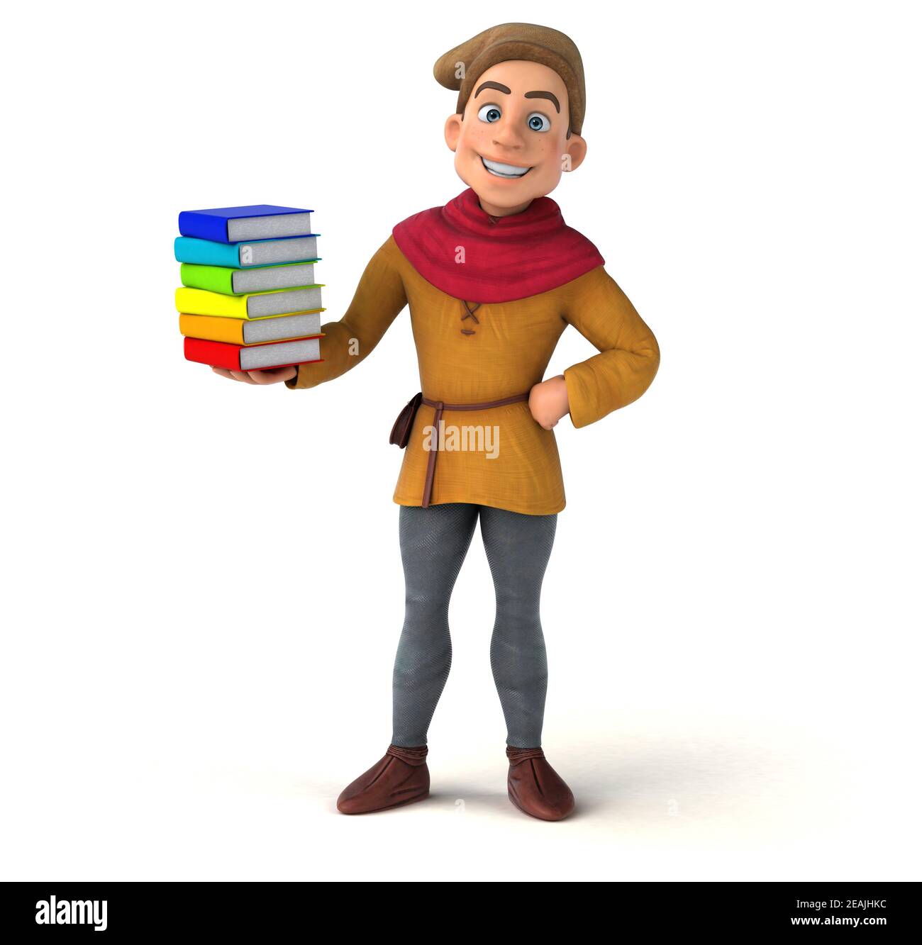 3D-Darstellung eines mittelalterlichen historischen Charakters Stockfoto