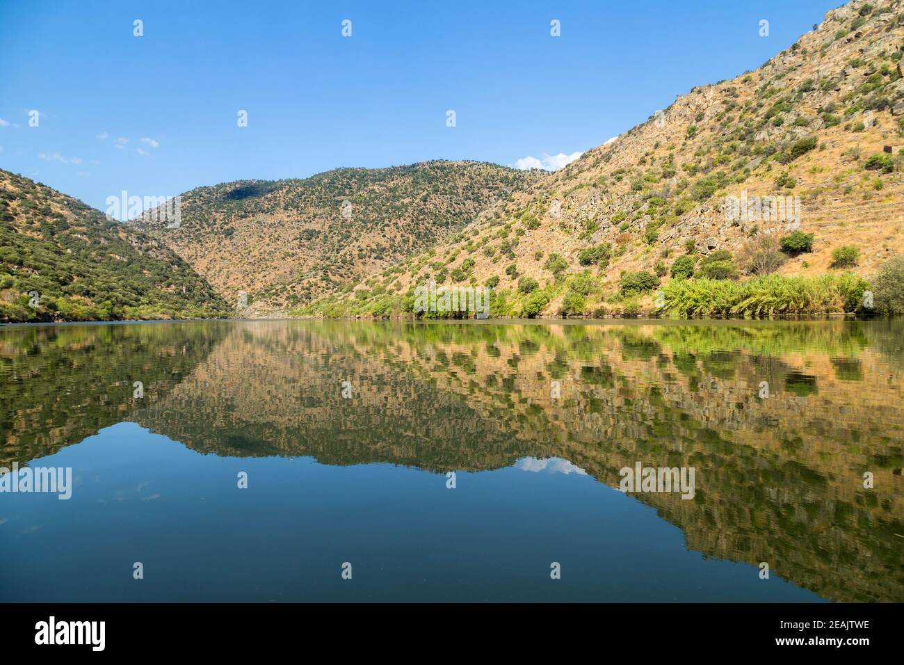 Landschaftlich schöner Blick auf das Douro-Tal und den Fluss Stockfoto