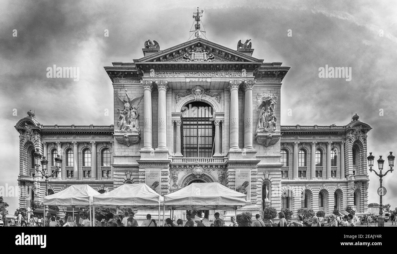 Fassade des Ozeanographischen Museums von Monaco, Stadt Monaco Stockfoto