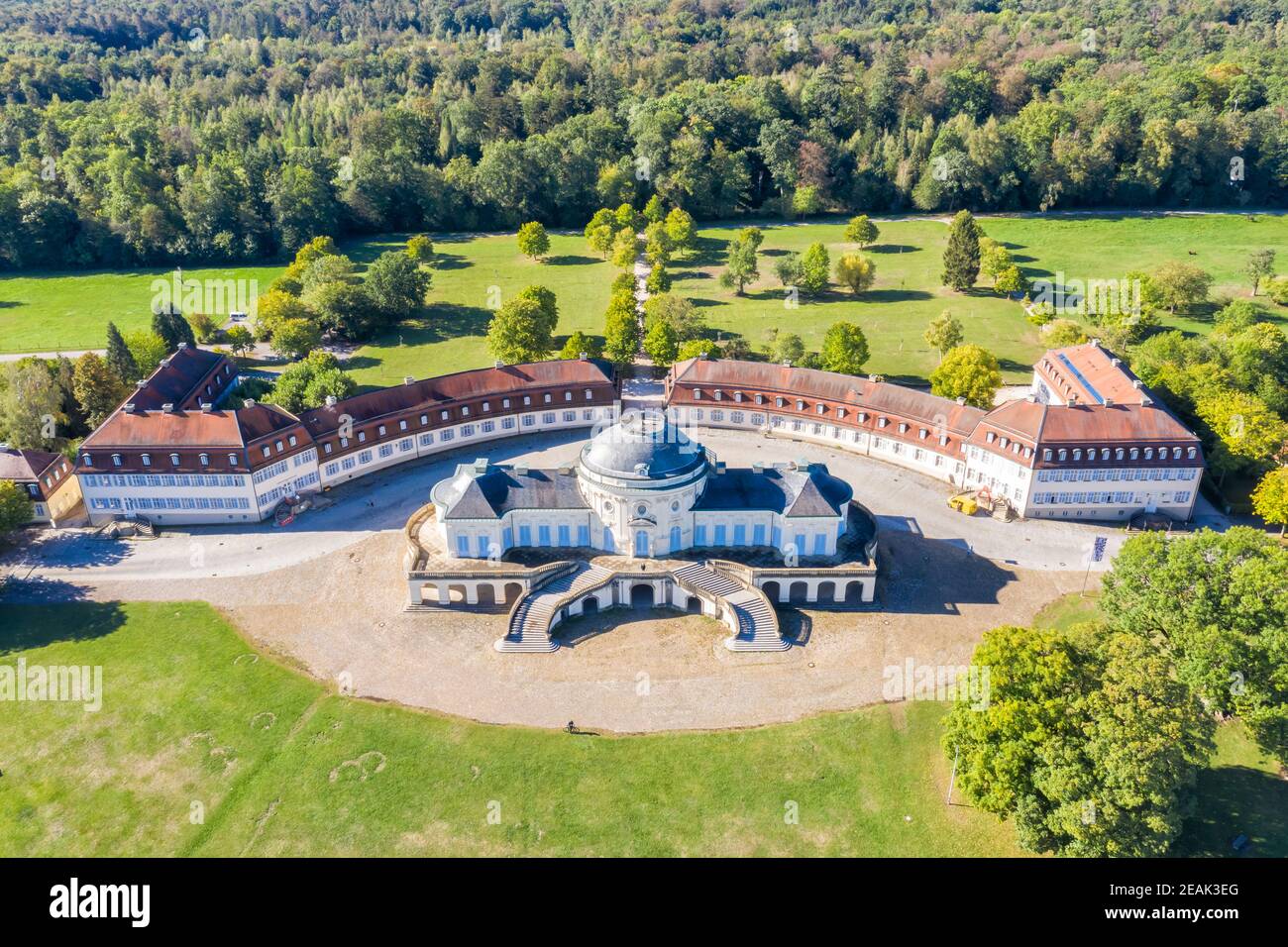 Stuttgart Solitude Schloss Luftbild Ansicht Architektur Reise in Deutschland Stockfoto