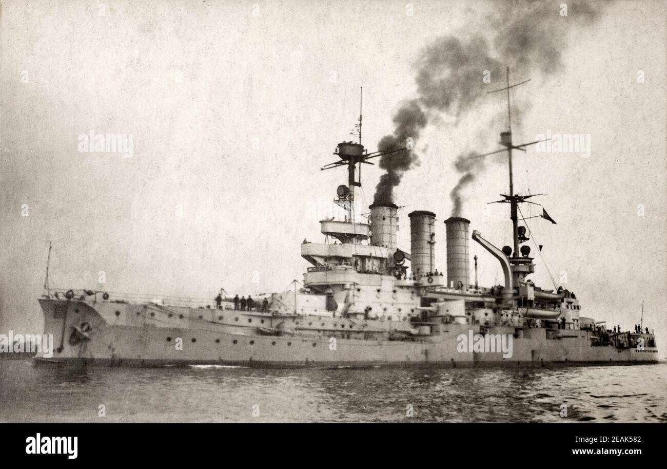 SMS-Hessen war das dritte von fünf pre-dreadnought Schlachtschiffe der Braunschweig-Klasse. Sie wurde im Jahr 1902 gelegt und war in den Deutschen beauftragt Stockfoto