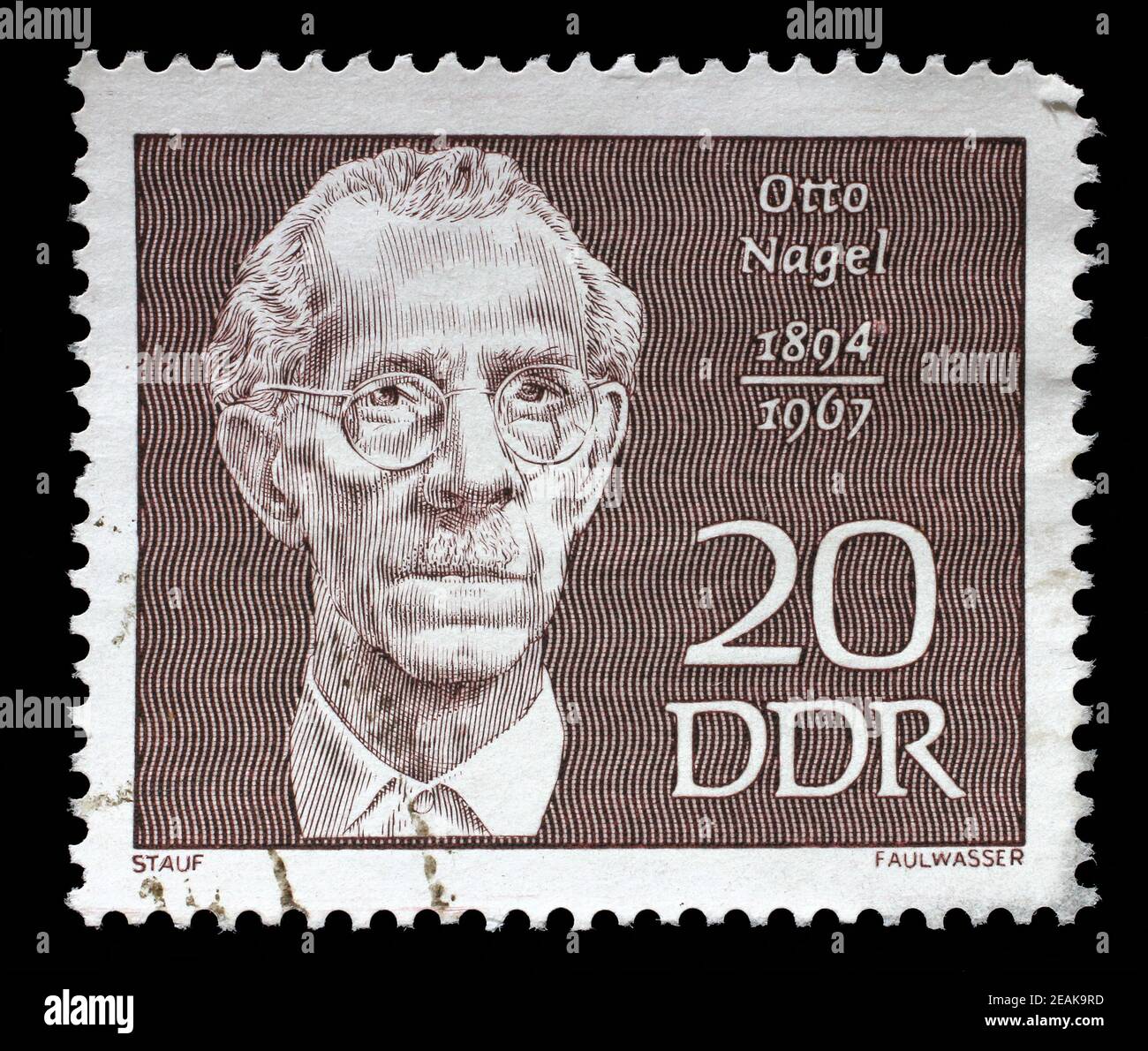 Briefmarke gedruckt in DDR zeigt Otto Nagel (1894-1967), Maler, ca. 1970 Stockfoto