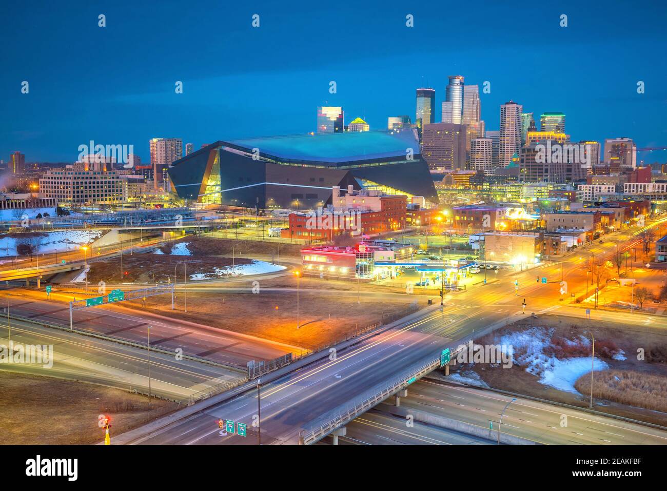 Minneapolis Downtown Skyline in Minnesota, USA Stockfoto