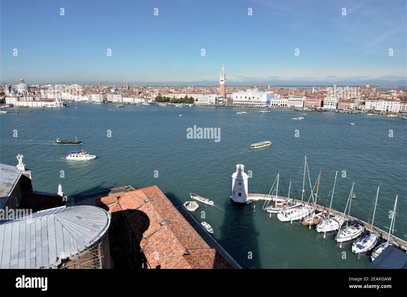 Blick auf Venedig von San Giorgio Maggiore Stockfoto