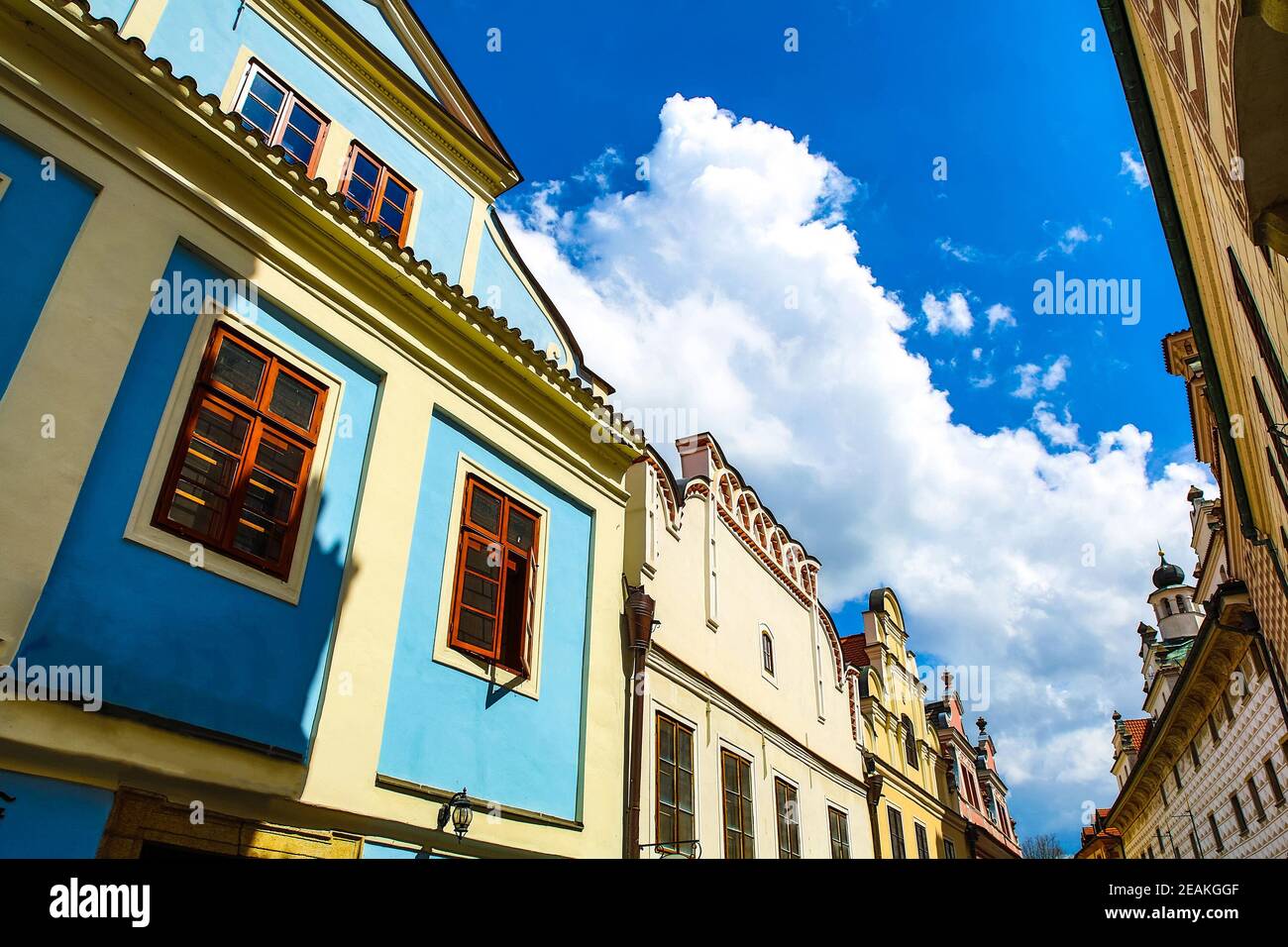Historische Architektur in Krumlov. Stockfoto