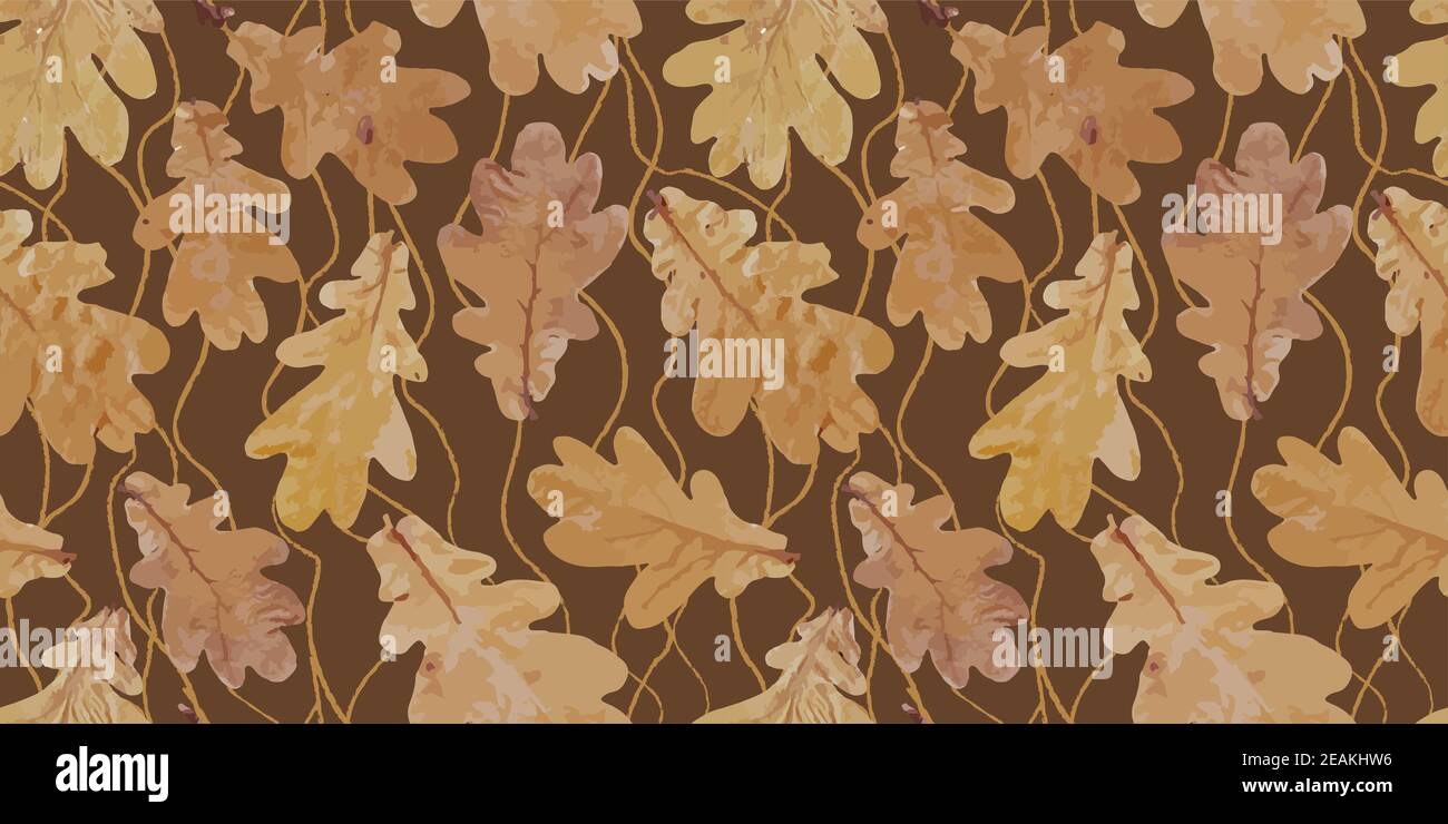 .Herbst geometrische nahtlose MusterBig Banner für Social Media, Abdeckungen für persönliche Blogs, Rabatt Poster Vorlage für Offline, Online-Shops. Herbst Blätter auf einem dunklen Hintergrund. Gelbe Blätter in echt. Stockfoto