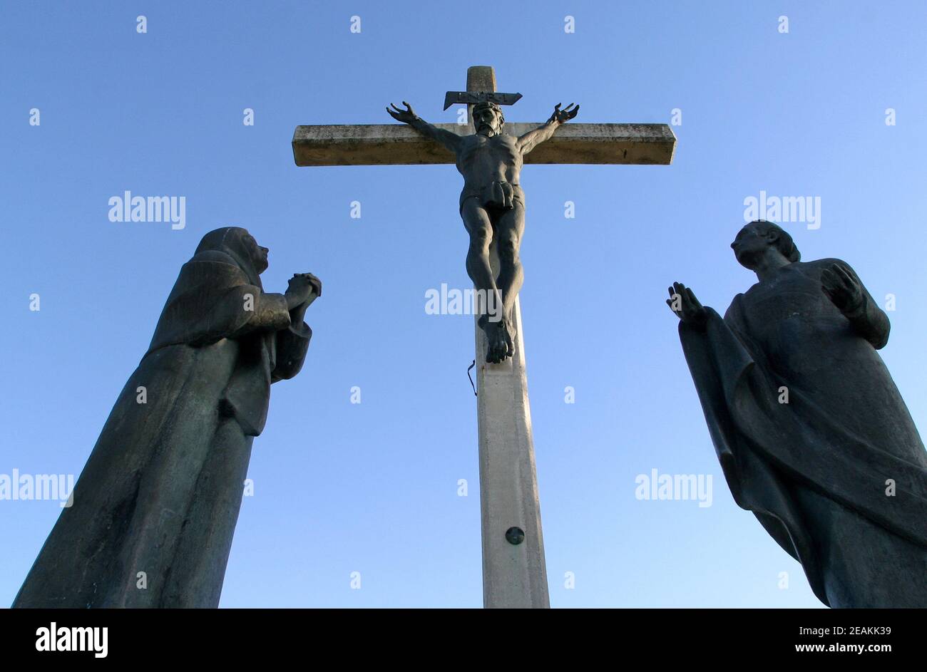 12th Stationen des Kreuzes, Jesus stirbt am Kreuz, Basilika Himmelfahrt der Jungfrau Maria in Marija Bistrica, Kroatien Stockfoto